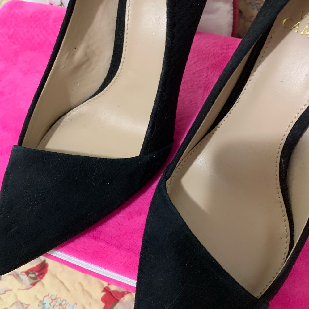 Black velvet heels